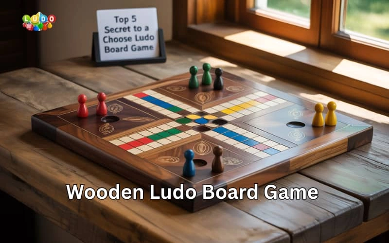 wooden ludo board game